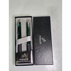 Vintage Parker 21 Black Fountain Pen And Pencil Set In Box